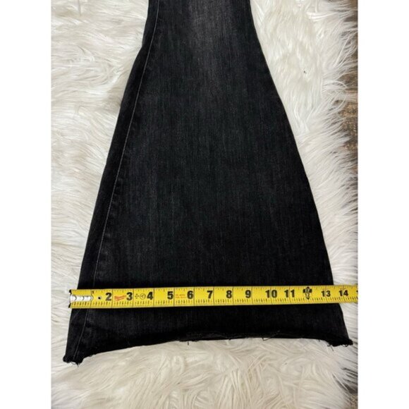 Judy Blue Size 5/27 Storm Chaser Super Flare Jeans Black Raw‎ Hem Stretch - Picture 9 of 9